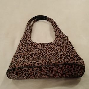 Leopard organizer handbag